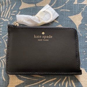 Kate Spade Medium L-Zip Card Holder NWT Black